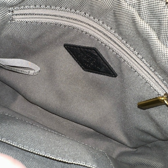 Fossil Leather Crossbody Bag | Two-Tone Brown & Black | Brass Key Charm - Picture 5 of 6